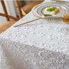 Elegant French Style White Lace Tablecloth With Floral Embroidery Cotton Dining Table Cover Living Room Rectangular
