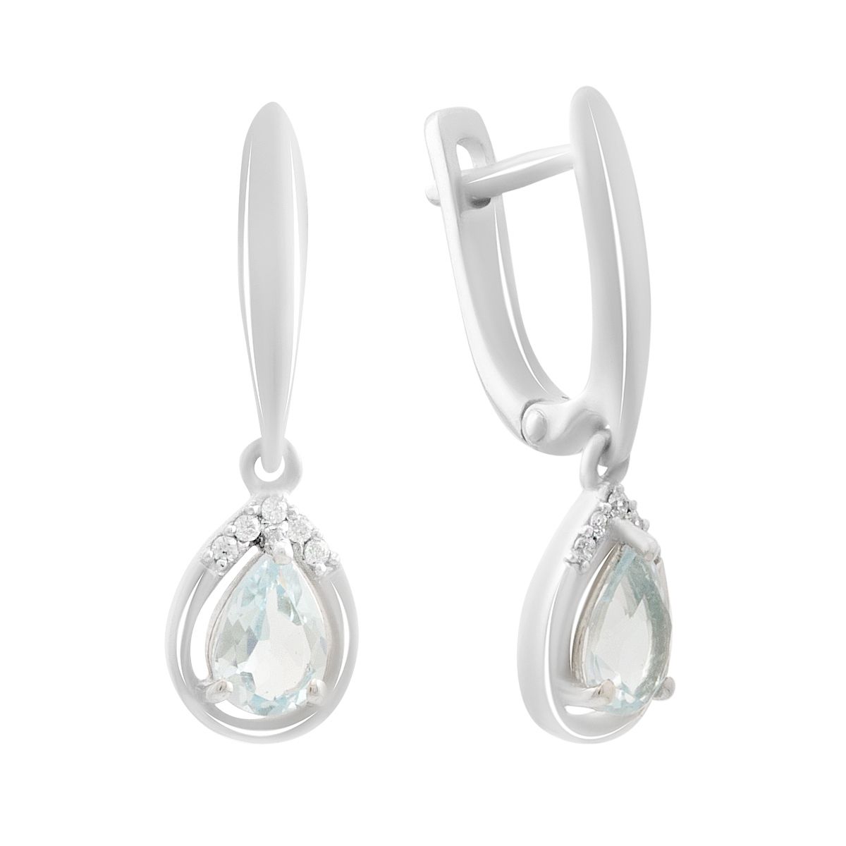 

Silver earrings with natural topaz 1.777ct (2188438) небо синє світло кольору