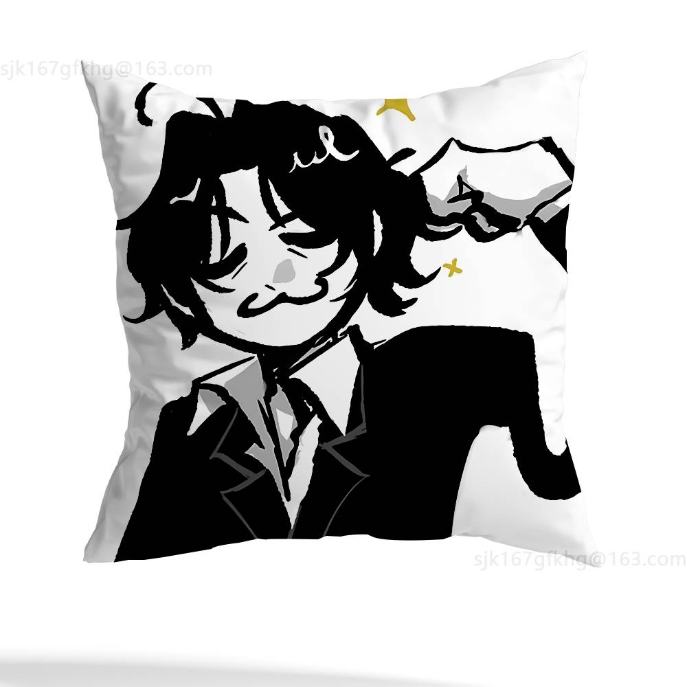 Anime M-Moriarty The Patriot Pillow Case Square Double-Sided Printing Short Plush Sofa Cushion Cover Bedroom Bedside Pillow