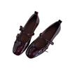 Lambskin~ French Single Shoes Women's Flat Bow Ballet Shoes Light Mouth Evening Shoes Black Retro Mary Jane Shoes