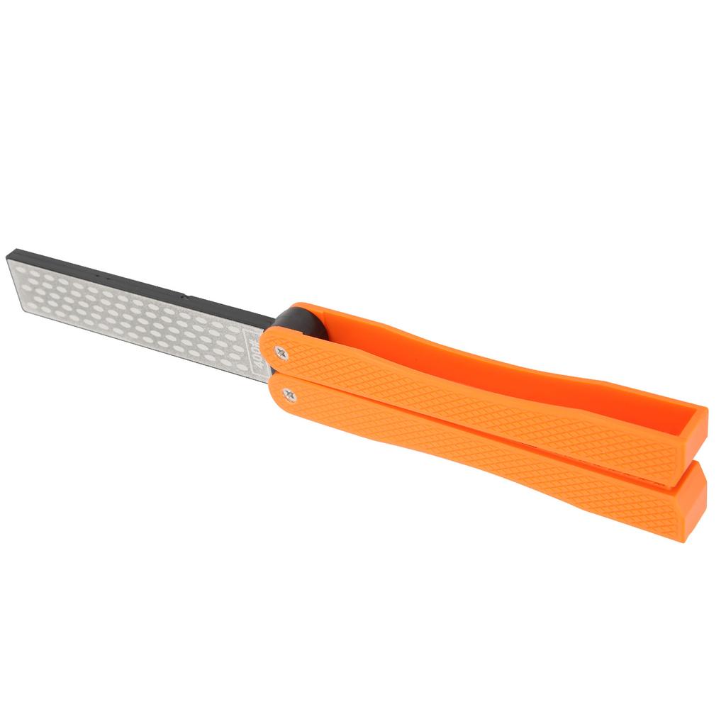 Folding Sharpener FanShaped DoubleSide Knife Blade Kitchen Sharpener Grinder Tool(Black )