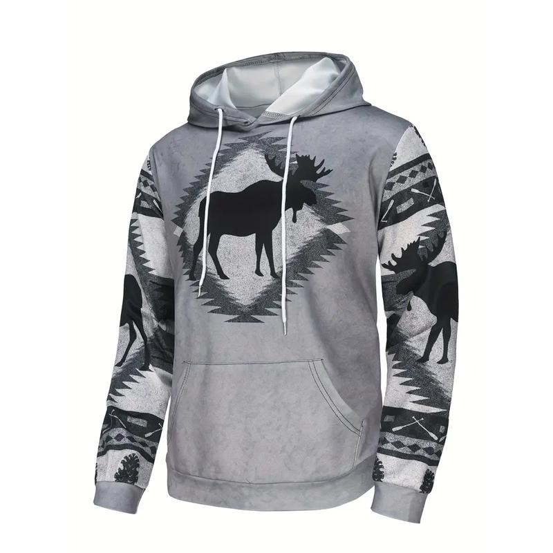 Spring and Autumn Men's Plus Size Fashion Southwest Ethnic Style Comfortable Hoodie