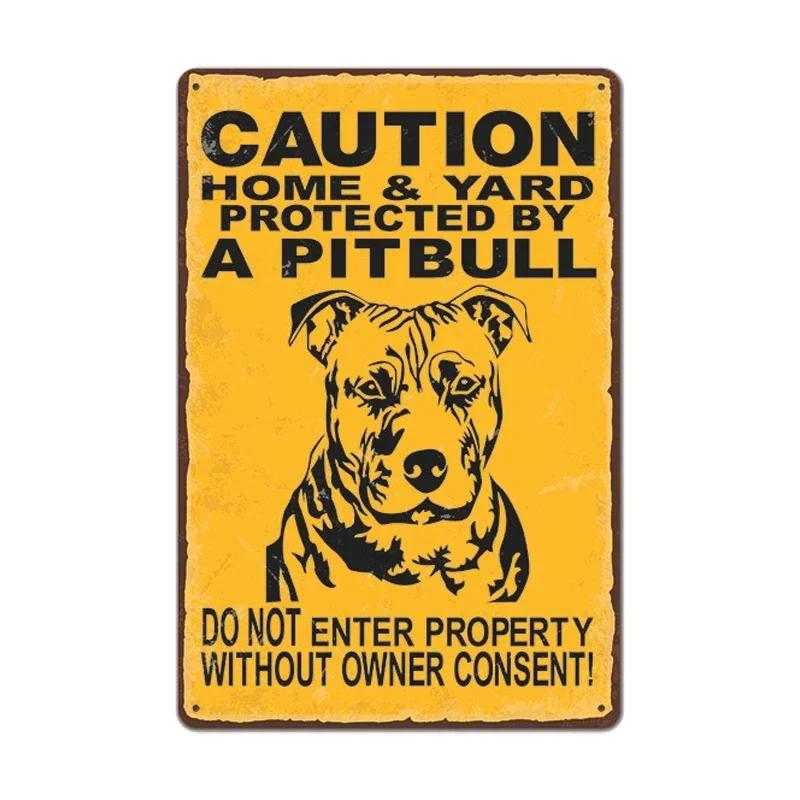 Retro Metal Tin Sign  Warning Dog  Vintage Wall Decor for Home Garden Cafe  Perfect for IndoorOutdoor Use  Rustic Poster Prin