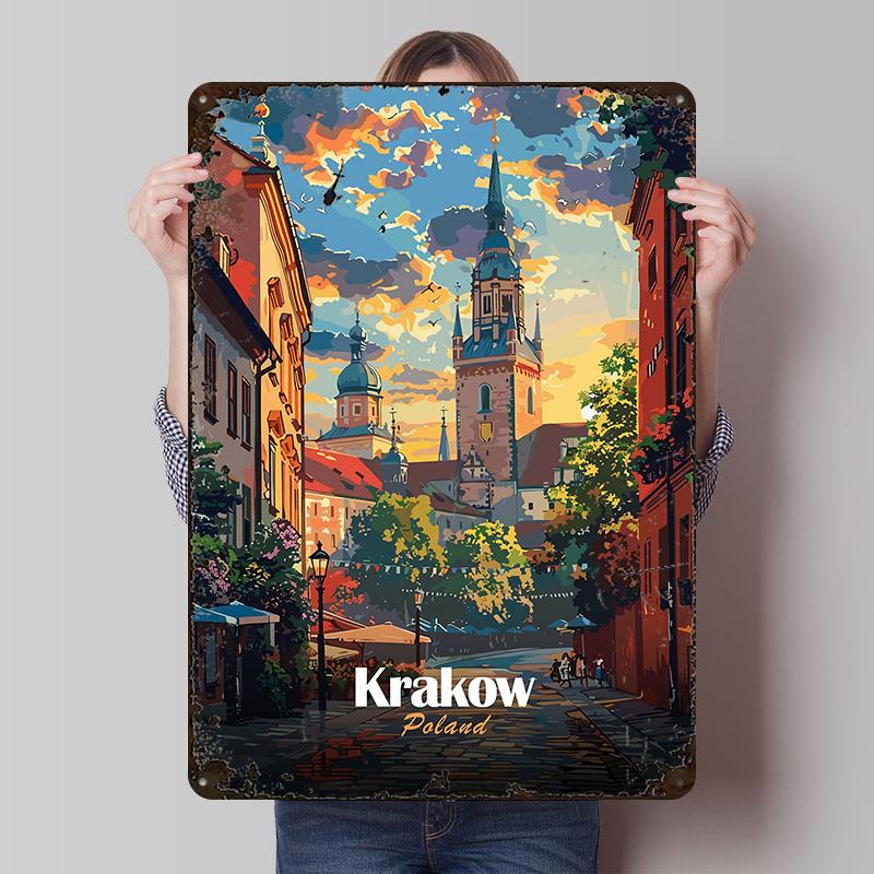 Krakow Decoration Home Decor Items Wall Art of Murals Vintage Decorations Bar Accessories House Interior Room Bedroom Gaming