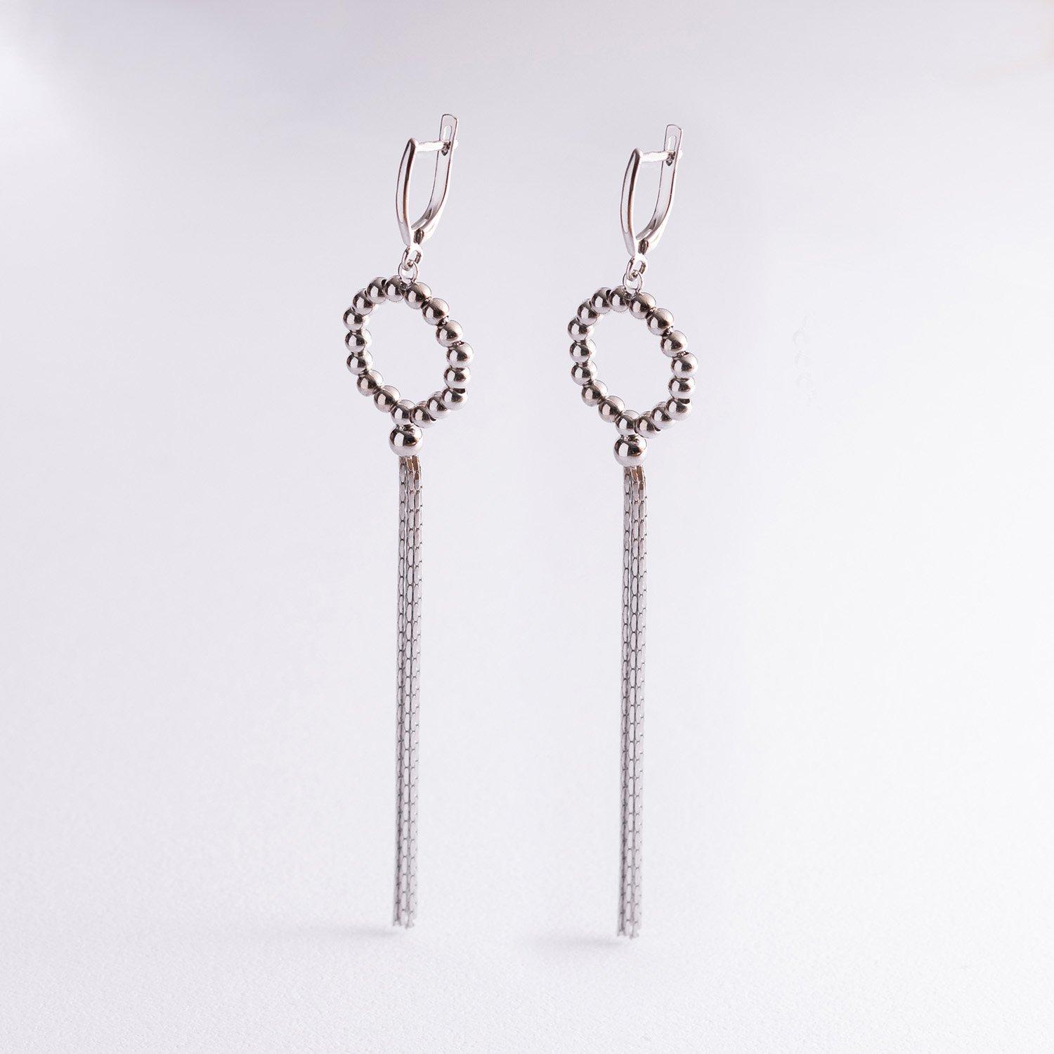 

Срібні висячі сережки Легкість Oniks срібний