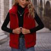 GMXIA Shimmering Fashion Autumn Women's Lapel Sleeveless Loose Striped Zipper Plush Casual Vest Coat