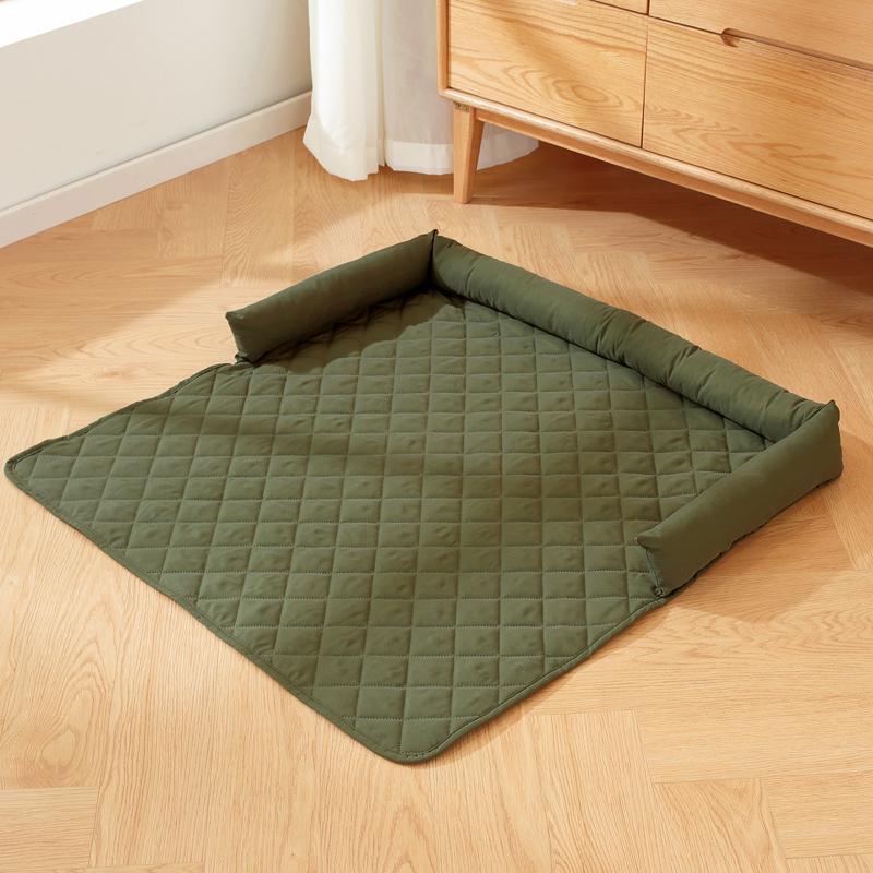 Dog Bed Blanket Dog Mat Sofa Couch Cover Pet Pad with Neck Pillow Washable Calming Nest for Travel Home