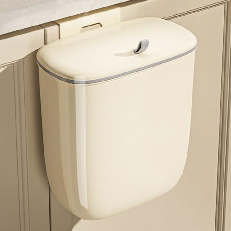 Household Waste Container Diaper Hangings Trash Bin with Lid Small Garbage Can
