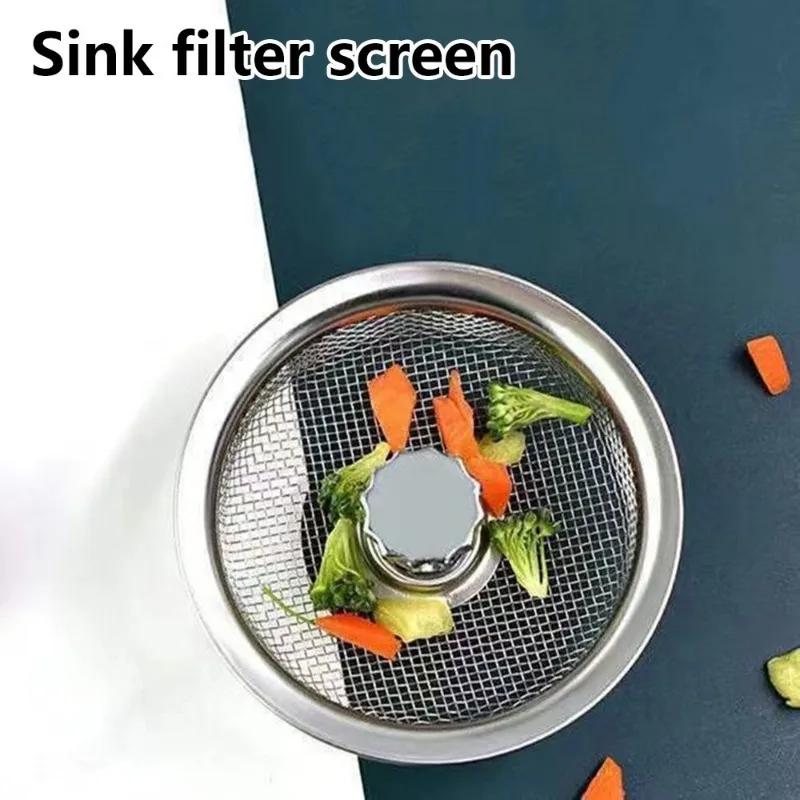 3Pcs Kitchen Water Sink Filter Sink Mesh Strainer Kitchen Stainless Steel Sink Strainer Bathroom Floor Drain Cover Cleaning Tools