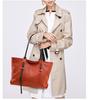 Genuine Leather Tassel Shoulder Bag for Women Large Capacity Commuter Handbag Luxury Big Tote Bag