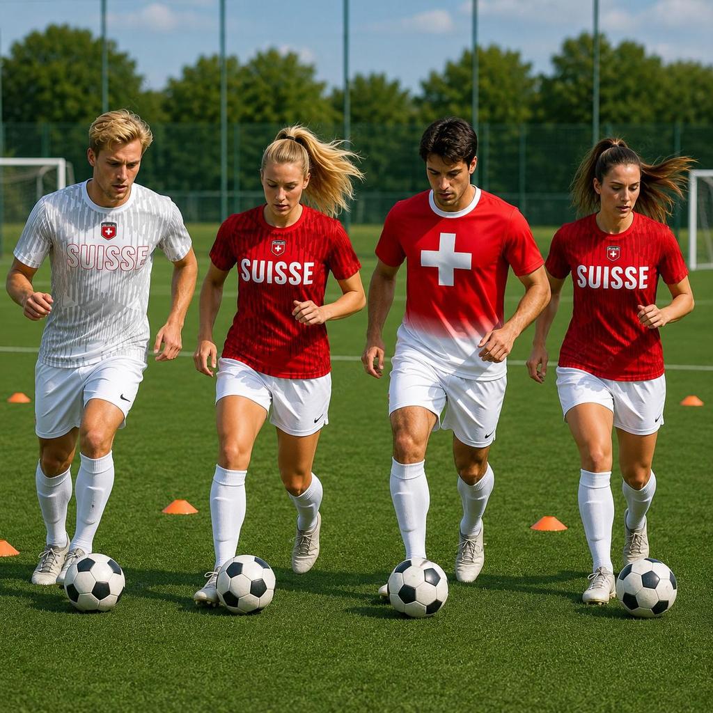 SUISSE Switzerland Swiss Soccer Football Tshirt Print 3D Flag National JERSEY CHEER Training Round Neck Short Sleeve Sport Uniform Unisex Men Women