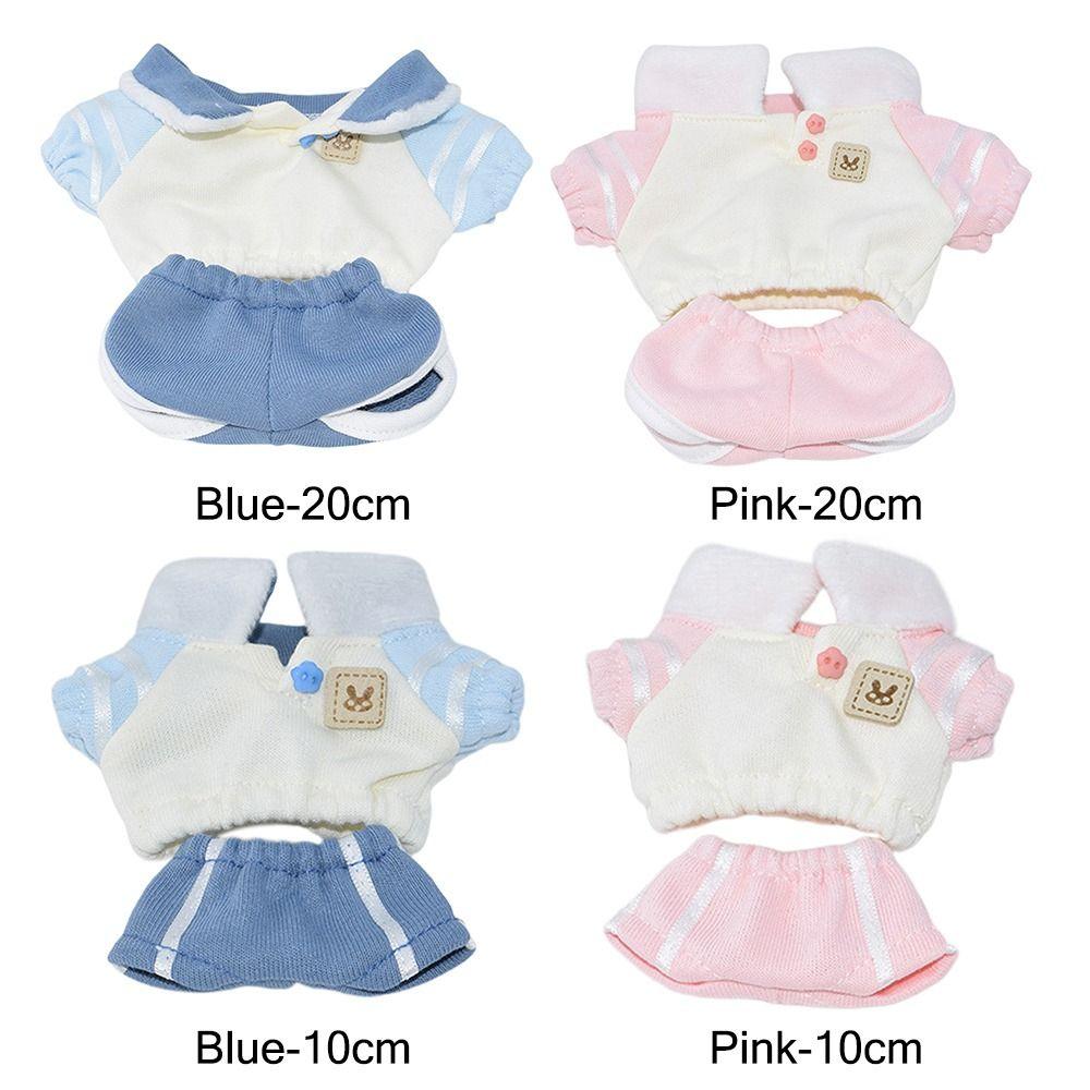 Replacement Outfit Dolls Lapel Hoodies Set Sweater Short Dollhouse Accessories For 10/20cm Doll