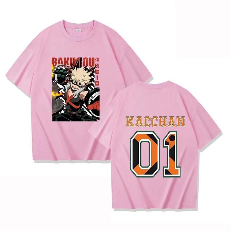 Hot Anime Bakugou Katsuki 01 Printing T-shirt Women Men Fashion Short Sleeve Street Casual Personality Y2k Summer T-shirt