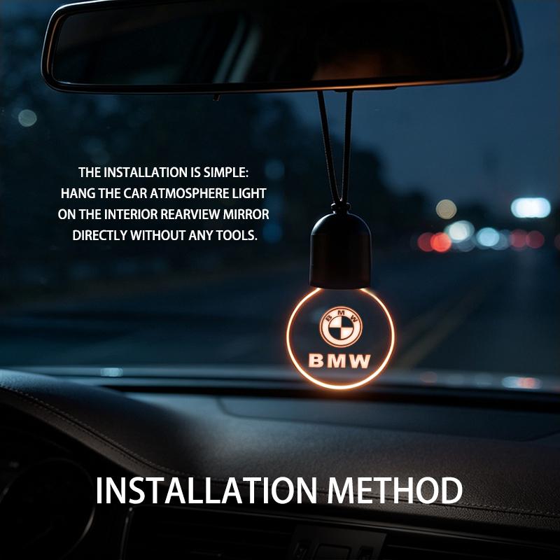 EBGU9 Car LED Acrylic Pendant Glowing Decor Rear View Mirror Accessories For BMW Performance X1 M3 M6 F01 F02 E34 E36 E60 F10 F20 X6
