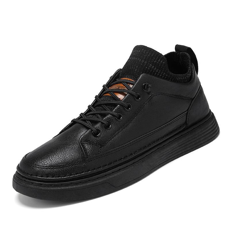 Men s Korean Style Casual Slip-On Board Shoes - 2022 Autumn Fashion, Trendy All-Season Thick-Soled Sneakers 42