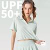 Yoga Fitness Short-sleeved T-shirt Women's Casual Sports High Neck Fitness Clothing Sunscreen Quick-drying Tops
