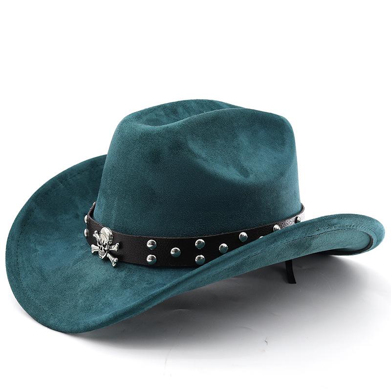 Cool Hat Women's Light Grey Western Cowboy Faux Suede Jazz Hat Felt Cap Accessories Trendy Top Hat 56-58Cm