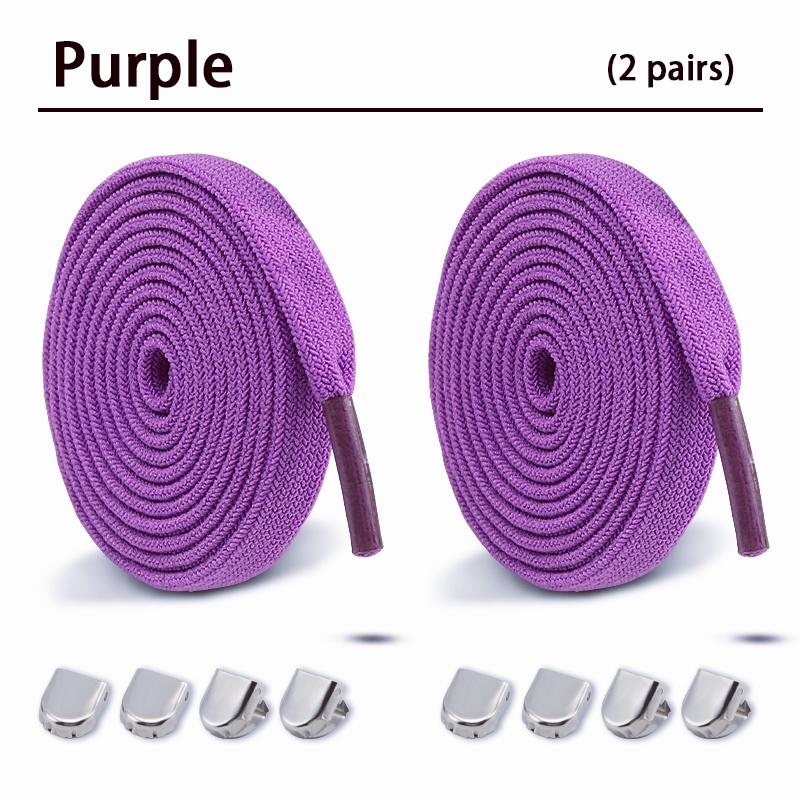 2Pair Double-layer elastic 8mm Flat Shoelace Shoes Accessories No Tie Shoe laces Quality Elastic Laces Sneakers Tennis Shoelaces