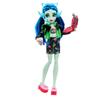 Monster high coffret monstrueux secrets série frayeurs néon avec poupée articulée ghoulia yelps, casier, plus de 19 surprises, plus