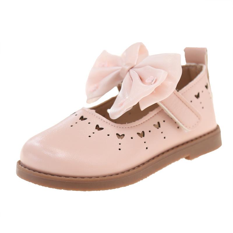 Spring New Korean Style Bow Girls Fashionable and Comfortable Soft Sole Casual Leather Shoes
