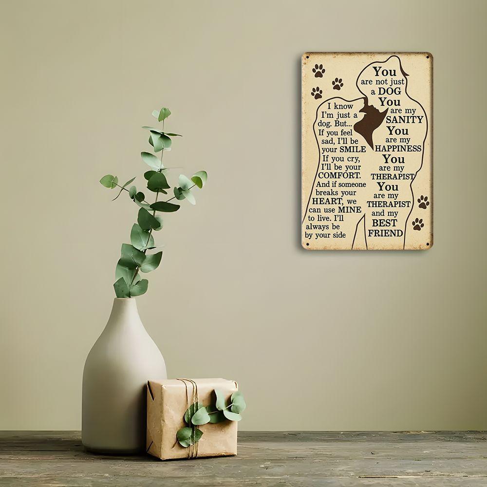 Vintage Dog Love Sign - 20x30cm Heartwarming Metal Decor for Pet Lovers