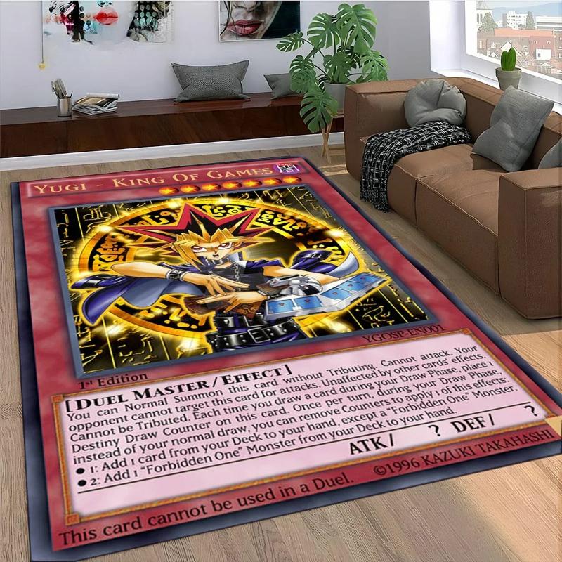 27 Stil Yu-Gi-Oh Karten Teppich für Wohnzimmer Heimdeko Schlafzimmer Bettseite Rutschfest Bereichsteppiche Maschinenwaschbare Fußmatte Türvorleger
