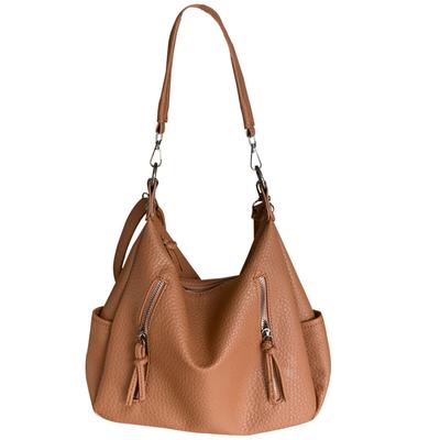 Damentasche Retro Großraum Pendler Allround Tragetasche Achseltasche Einfacher Reißverschluss Ein-Schulter Große Tasche