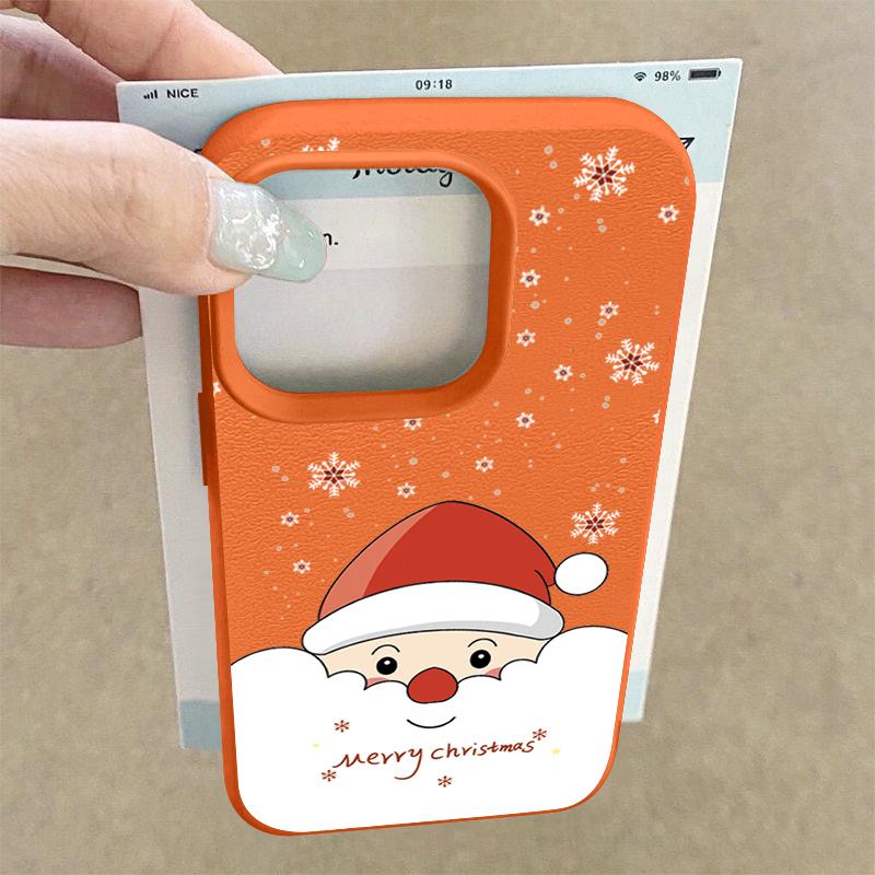Festliches Guckender Weihnachtsmann Design Schutzhülle für iPhone 17 Pro Max Air 16 15 14 13 Muster TPU Weiche Handyhülle Abdeckung