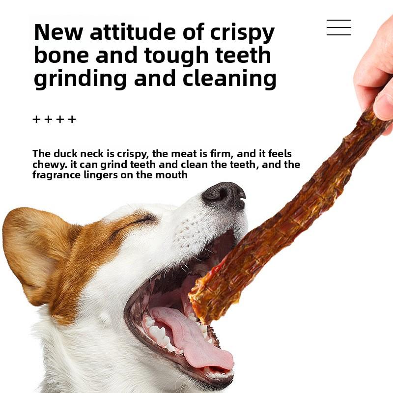 Pet Snacks: Dried Duck Necks Single Packs Adult and Puppy Teething Sticks Interactive Teething Bones Dog Snacks