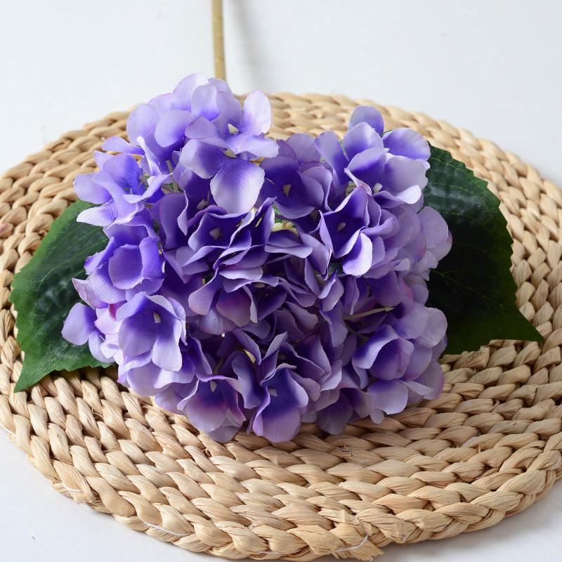 Simulated Hydrangea Single Flower With Leaf Home Wedding Hall Decoration Prop