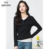 Chushen Women's Contrast Mock Layer Long Sleeve T-Shirt