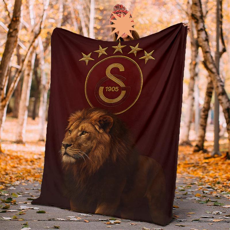 Galatasaray Flannel Blanket Soft Warm All-Season Throw, Design for Camping, Car Travel, Hiking Sofa, Bed, Office Perfect Gift for Parties