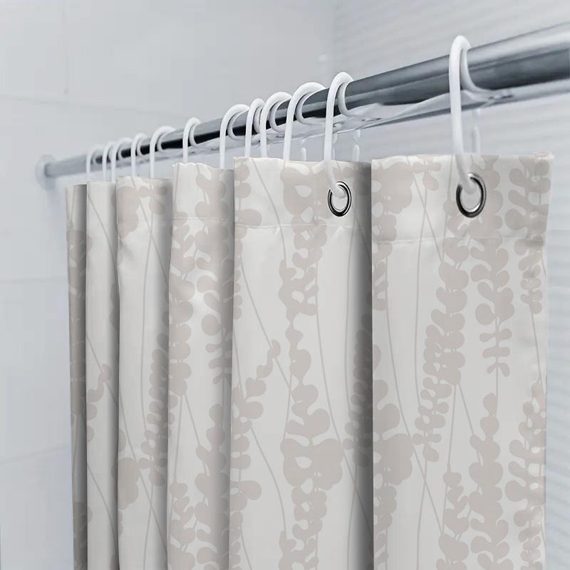 Shower Curtain Botanical Leaf Pattern Waterproof Bathroom Decor Farmhouse Style Fabric Backdrop Vintage Nature Themed Showerline