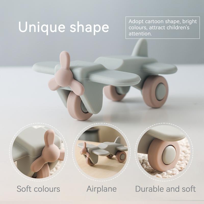 1pc Baby Aircraft Toys Food Grade Silicone Bus Truck Car Montessori Educational Toys Boy Girl Baby 0-12 Months Toy Newborn Gift