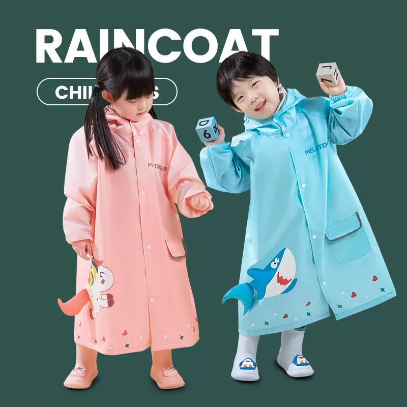 Kids Raincoat Girl 1 Long Full Body Rainproof Lightweight Cartoon School Schoolbag Seat 3 Years Old Baby Poncho Rain Boots