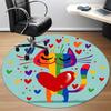 1pc Rainbow Cats Office Round Area Rug, Indoor Mat Suitable ForOffice, Under Office Chairs Bedroom Living Room Home Decor, Room Decot225