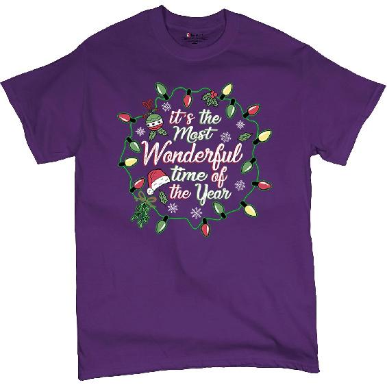 It's The Most Wonderful Time of The Year T-Shirt Christmas Lights Holiday Spirit Festive Season Jolly AF Men's Tee