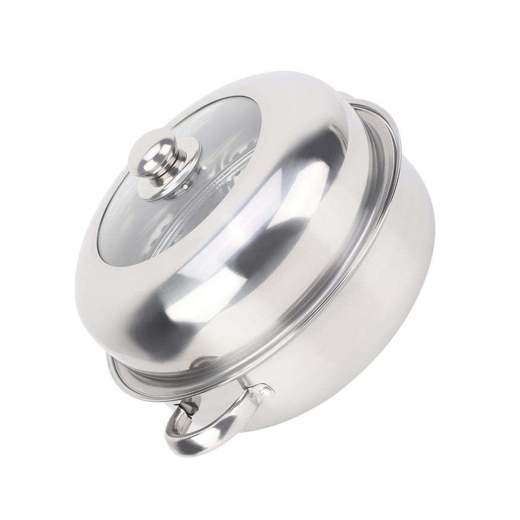 28CM Stainless Steel Single Layer Stockpot Hotpot Food Steamer Pot Cookware Household Cooking