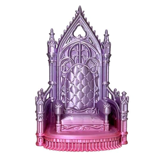 Miniature Throne Figuirine 3D Printed Gothic Style Chair Decoration Mini Landscape Ornaments for Dollhouse Accessory