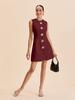 2025 Sleeveless Round Neck Button-Up Solid Color Women's Summer Dress
