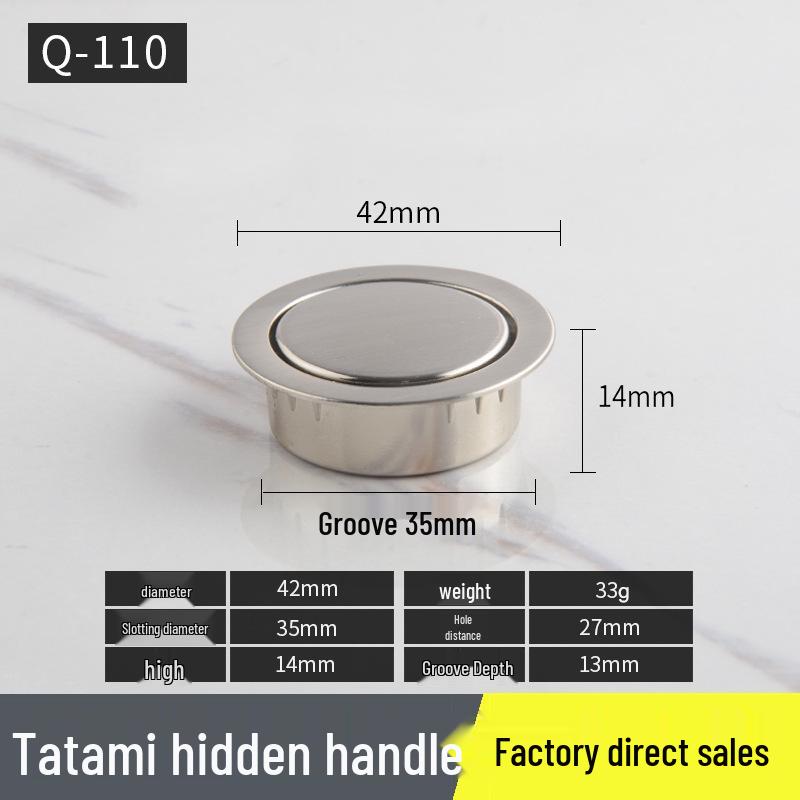 Japanese Tatami Modern Invisible Drawer with Built-in Rotary Handle