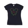 Disney Womens/Ladies Mickey Mouse Merry Christmas Holly Cotton T-Shirt