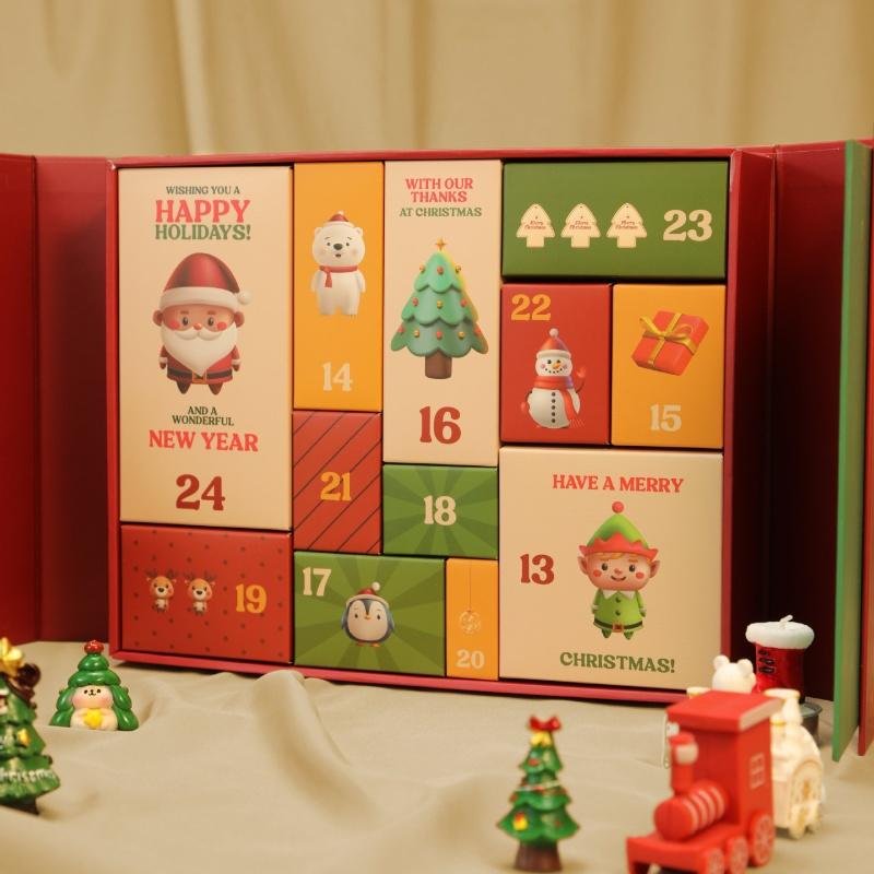 Christmas Advent Countdown Calendar Box 12Days Empty Gift Boxes DIY Christmas Empty Refillable Calendar Boxes For Xmas Gift