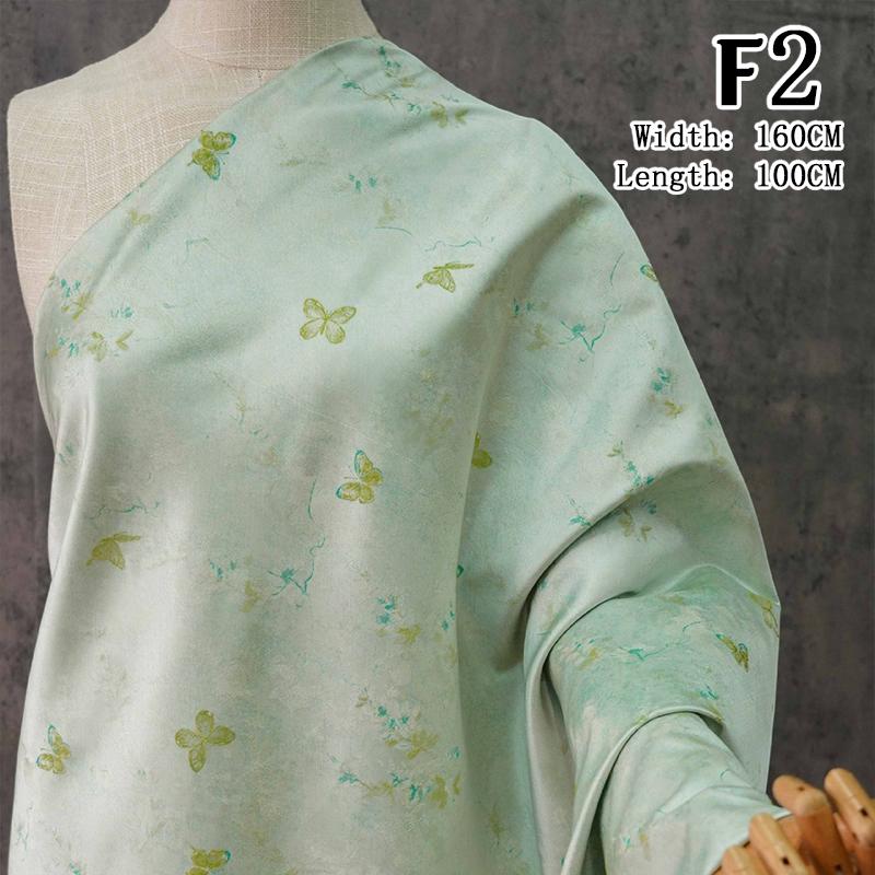 1M Butterfly Jacquard Satin Fabric For Sewing Chinese Hanfu Dress Cheongsam Bag Pillowcase Apparel Material Brocade Fabric