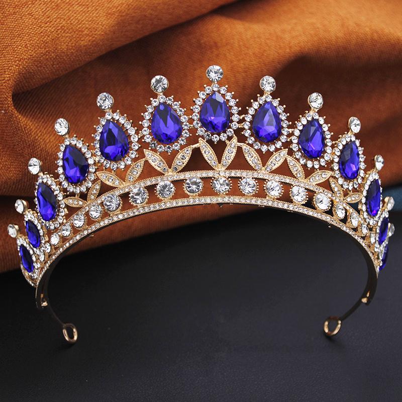 Princess Tiara Crown Headband for Women Elegant Queen Bridal Bride Headwear Hair Jewelry Gift for Wedding Dress Accessories