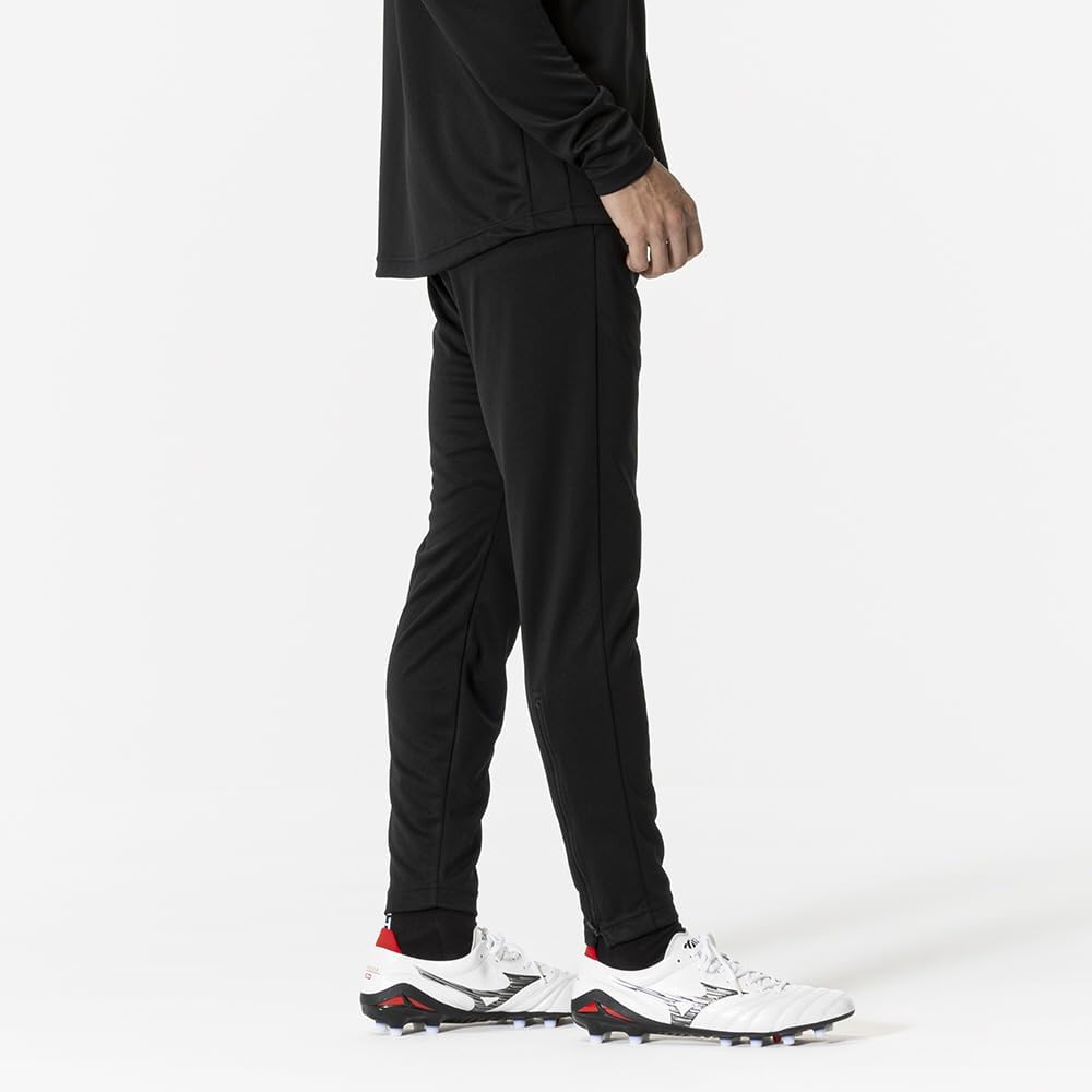 Mizuno P2MDB090 Soccer Long Sweat Quick Slim Black Wear, Warm-up, Pants, Jersey, Absorbent, Drying, Silhouette, Unisex,