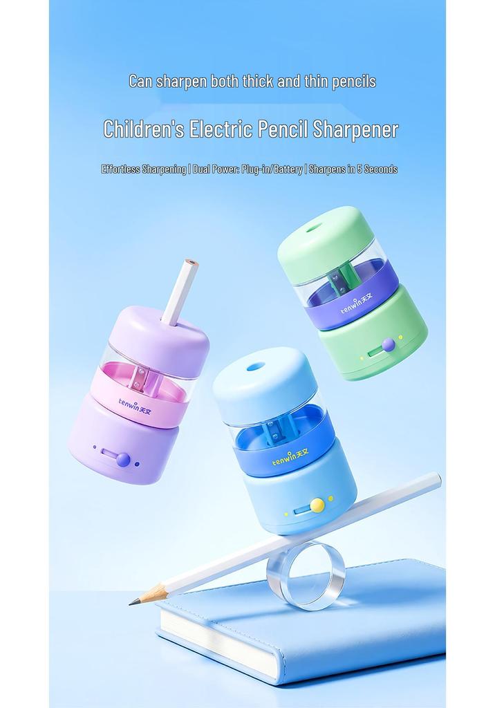 Electric Pencil Sharpener for School Students, Dual Power S8321