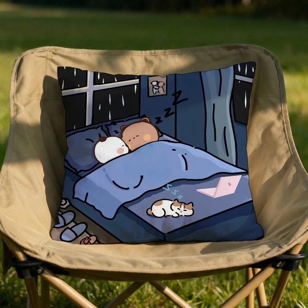 Cute BBUBU DUDUS Cushion Cover Soft Reversible  Durable Pillow Cover  MultiScene Use for Home  Car Daily Comfort