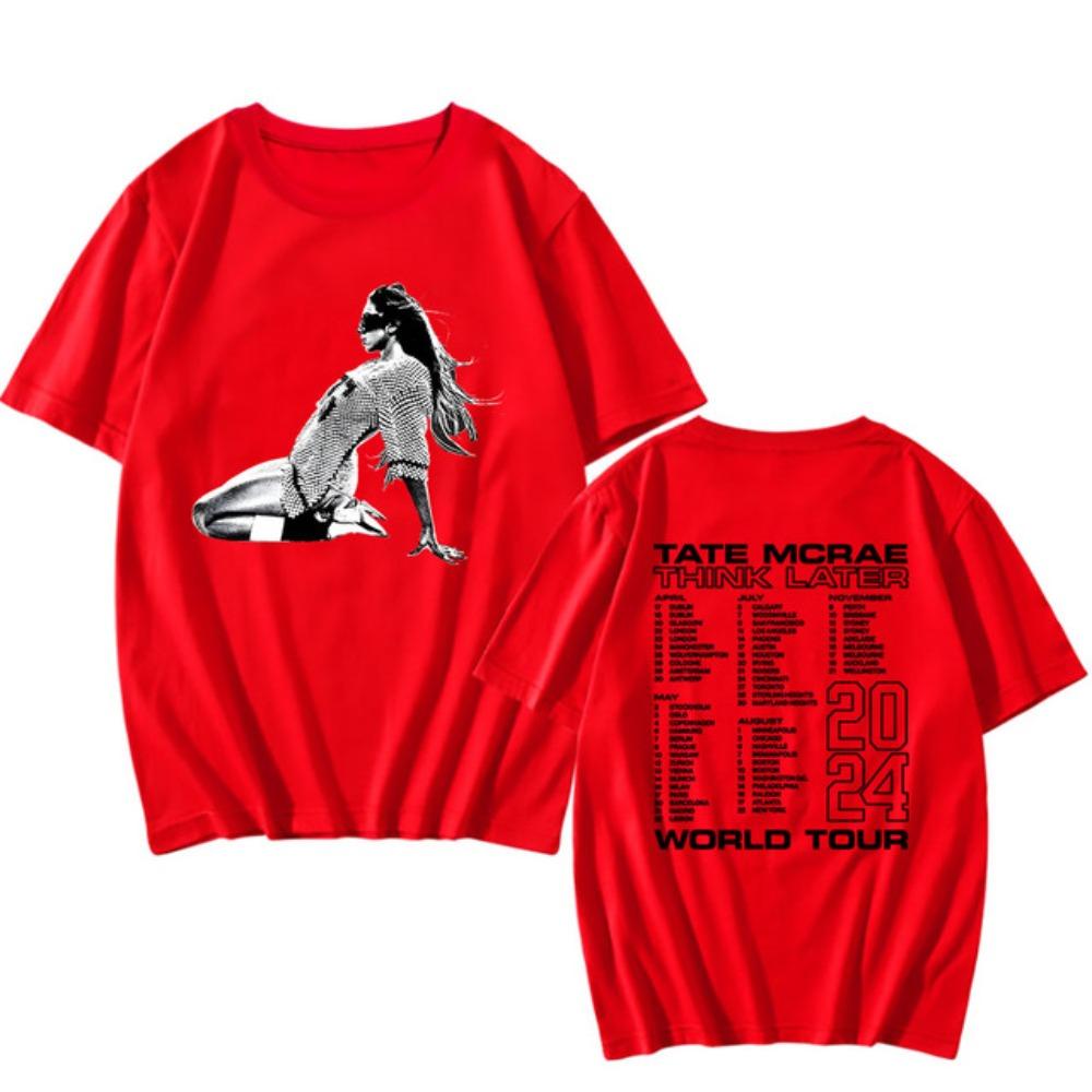Printed T-shirt Harajuku Streetwear World Tour 2024 Summer Short Sleeved Cotton T-shirt Suitable for Both Men and Women