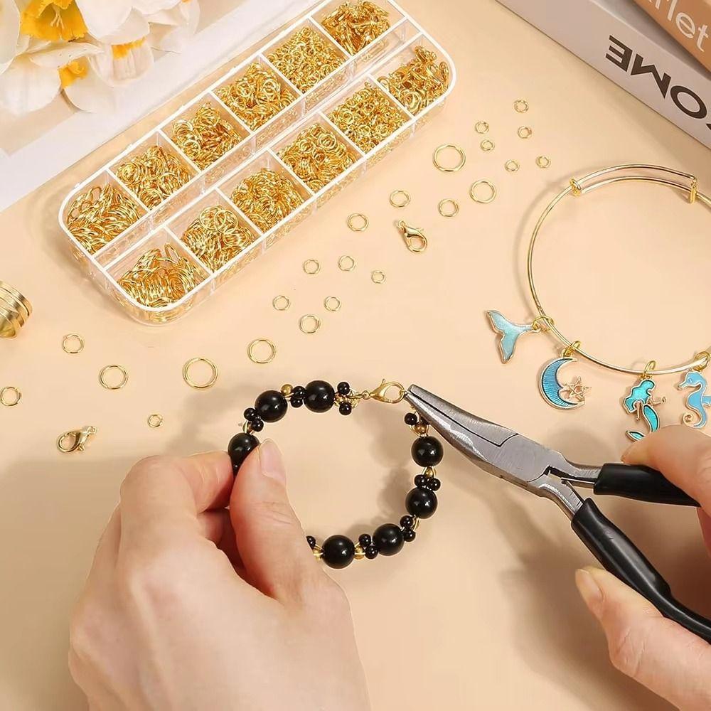 12 Grids Jewelry Findings Set Chain Closure Repair Tools Kit Pliers  Beading Supplies